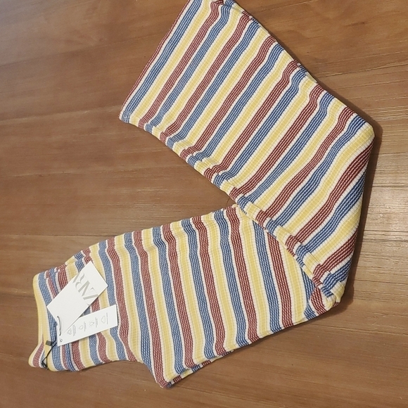 Zara Striped textured ribbed pants size Small - Picture 5 of 6